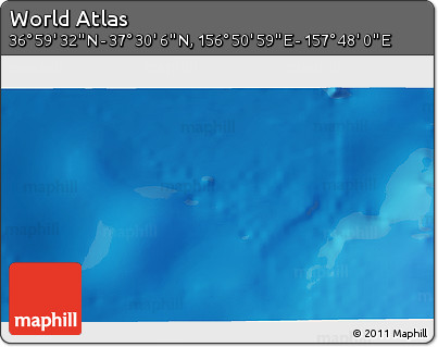 Physical 3D Map of the Area around 37° 14' 49" N, 157° 19' 29" E