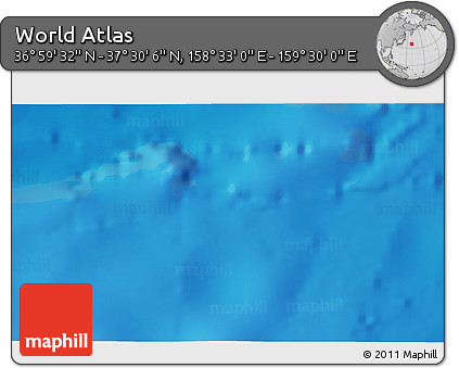 Physical 3D Map of the Area around 37° 14' 49" N, 159° 1' 30" E