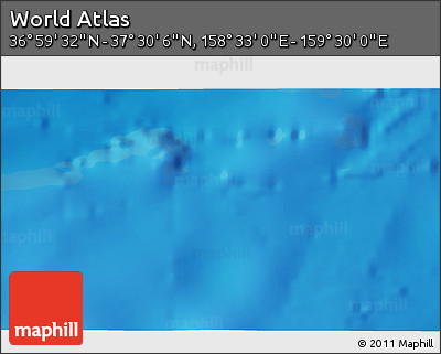 Physical 3D Map of the Area around 37° 14' 49" N, 159° 1' 30" E