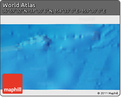 Physical 3D Map of the Area around 37° 14' 49" N, 159° 1' 30" E