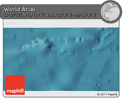 Satellite 3D Map of the Area around 37° 14' 49" N, 159° 1' 30" E