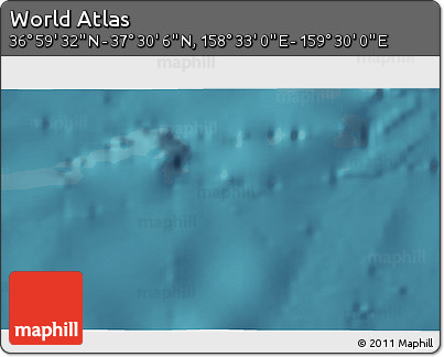 Satellite 3D Map of the Area around 37° 14' 49" N, 159° 1' 30" E