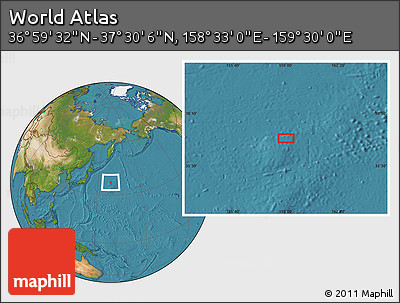 Satellite Location Map of the Area around 37° 14' 49" N, 159° 1' 30" E