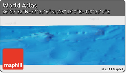 Political Panoramic Map of the Area around 37° 14' 49" N, 159° 1' 30" E