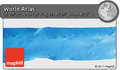 Physical Panoramic Map of the Area around 37° 14' 49" N, 15° 13' 29" W