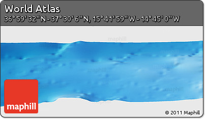 Physical Panoramic Map of the Area around 37° 14' 49" N, 15° 13' 29" W