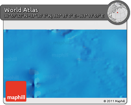 Physical 3D Map of the Area around 37° 14' 49" N, 160° 43' 29" E