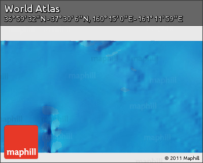 Physical 3D Map of the Area around 37° 14' 49" N, 160° 43' 29" E