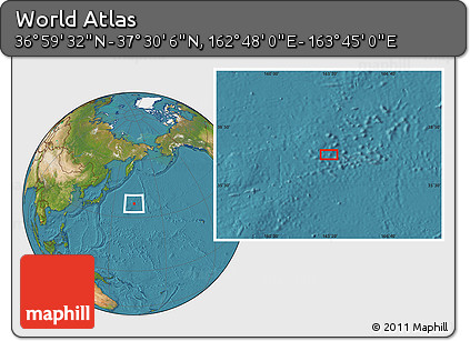 Satellite Location Map of the Area around 37° 14' 49" N, 163° 16' 30" E