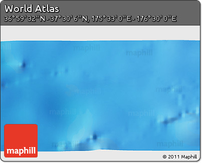 Physical 3D Map of the Area around 37° 14' 49" N, 176° 1' 30" E
