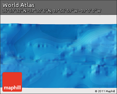 Political 3D Map of the Area around 37° 14' 49" N, 19° 28' 30" W