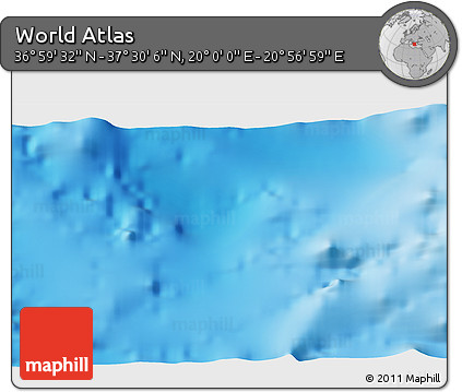 Physical 3D Map of the Area around 37° 14' 49" N, 20° 28' 30" E