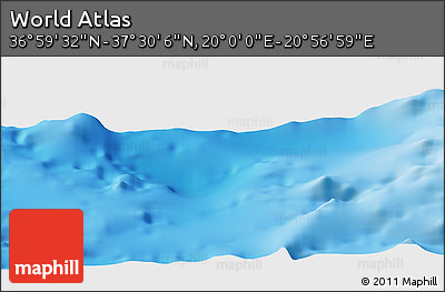 Physical Panoramic Map of the Area around 37° 14' 49" N, 20° 28' 30" E