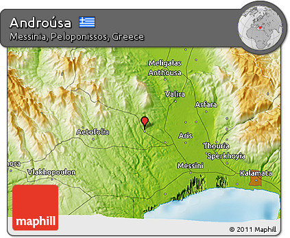 Physical 3D Map of Androúsa