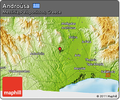 Physical 3D Map of Androúsa
