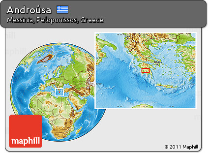 Physical Location Map of Androúsa