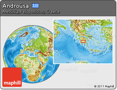 Physical Location Map of Androúsa