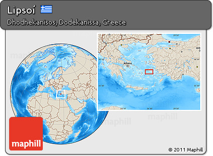 Shaded Relief Location Map of Lipsoí
