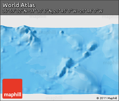 Political 3D Map of the Area around 37° 14' 49" N, 26° 16' 29" W