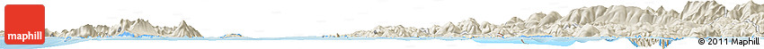 Shaded Relief Horizon Map of the Area around 37° 14' 49" N, 27° 16' 29" E