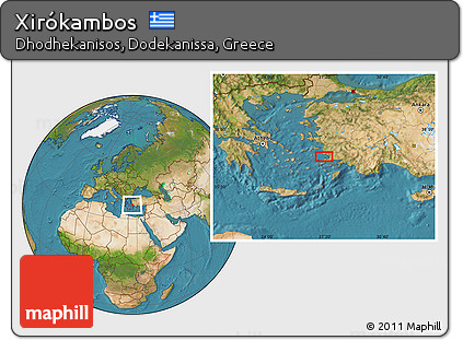 Satellite Location Map of Xirókambos