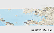 Shaded Relief Panoramic Map of the area around 37° 14' 49" N, 27° 16' 29" E