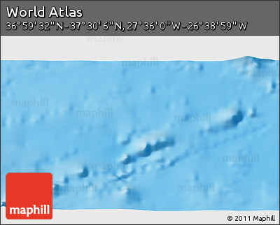 Physical 3D Map of the Area around 37° 14' 49" N, 27° 7' 30" W