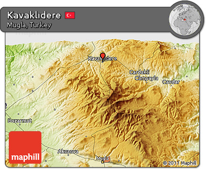 Physical 3D Map of Kavaklıdere