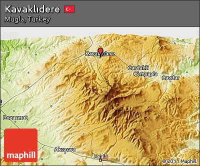 Physical 3D Map of Kavaklıdere