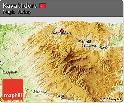 Physical 3D Map of Kavaklıdere