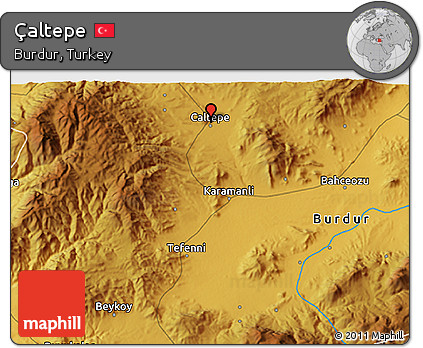 Physical 3D Map of Çaltepe