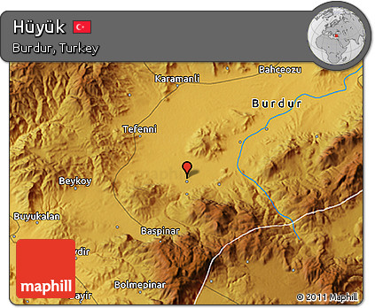 Physical 3D Map of Hüyük