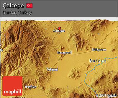 Physical 3D Map of Çaltepe