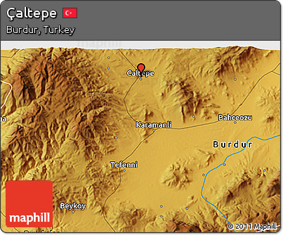 Physical 3D Map of Çaltepe