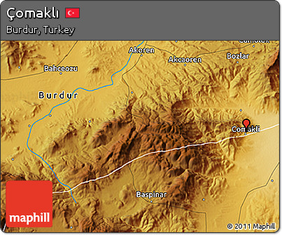 Physical 3D Map of Çomaklı