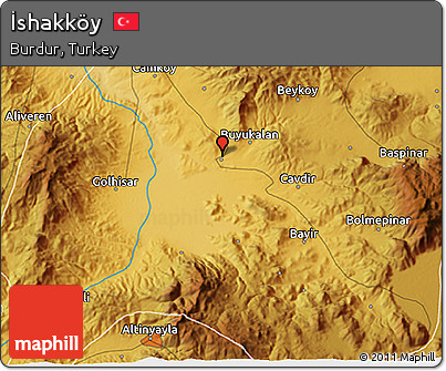 Physical 3D Map of İshakköy