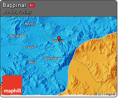Political 3D Map of Başpınar