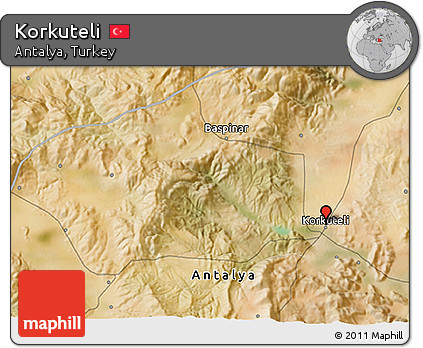 Satellite 3D Map of Korkuteli