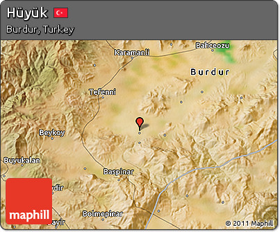 Satellite 3D Map of Hüyük