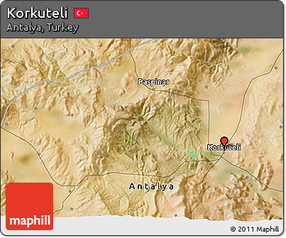 Satellite 3D Map of Korkuteli