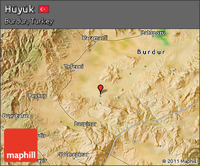 Satellite 3D Map of Hüyük