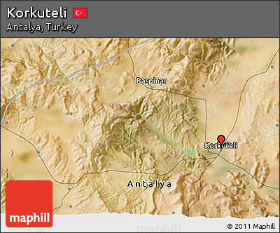 Satellite 3D Map of Korkuteli