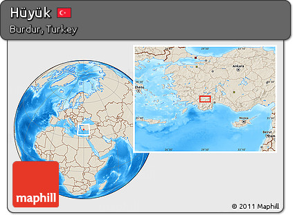 Shaded Relief Location Map of Hüyük