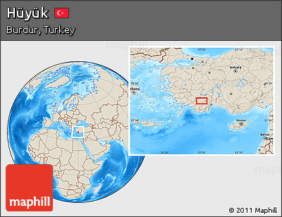 Shaded Relief Location Map of Hüyük