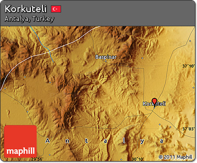 Physical Map of Korkuteli