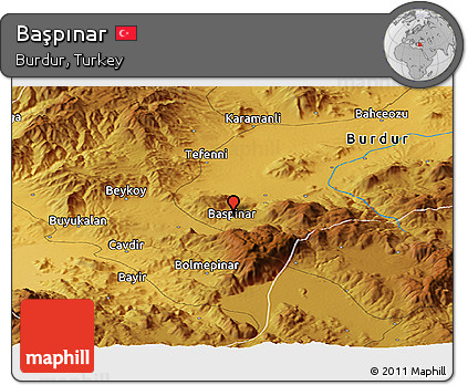 Physical Panoramic Map of Başpınar