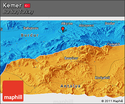 Political Panoramic Map of Kemer