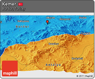 Political Panoramic Map of Kemer