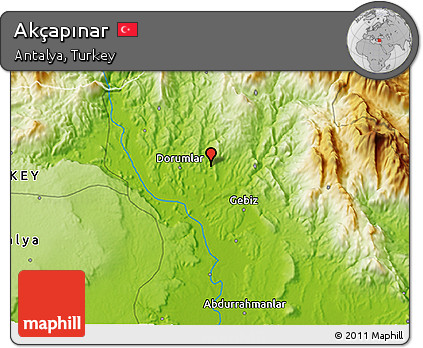 Physical 3D Map of Akçapınar