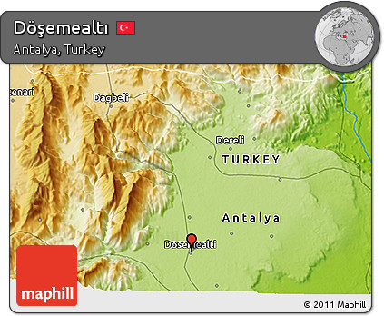 Physical 3D Map of Döşemealtı
